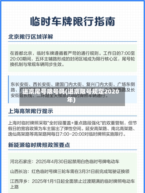 进京尾号限号吗(进京限号规定2020年)