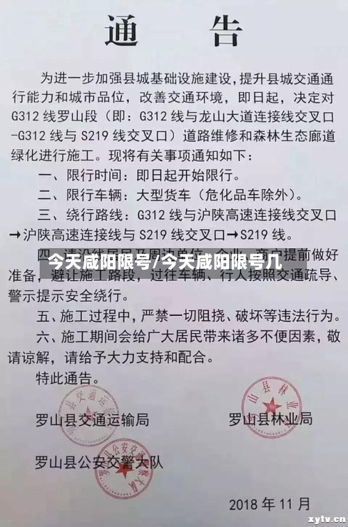今天咸阳限号/今天咸阳限号几