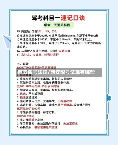 西安限号法规/西安限号法规有哪些