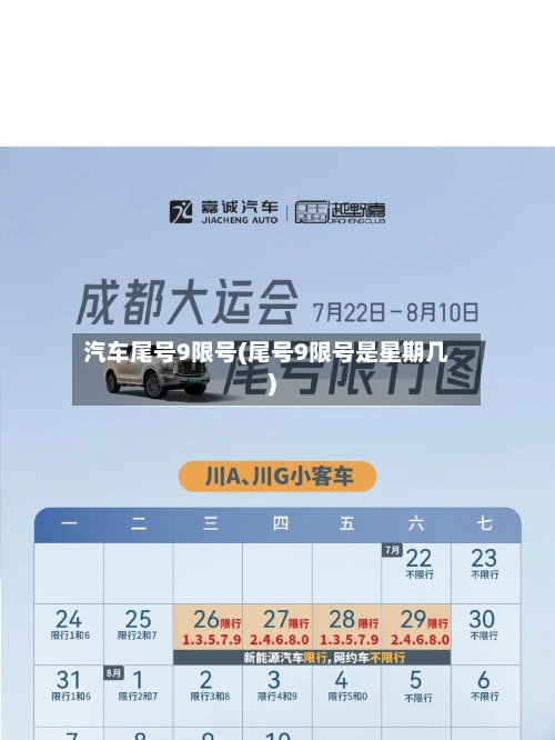 汽车尾号9限号(尾号9限号是星期几)-第2张图片
