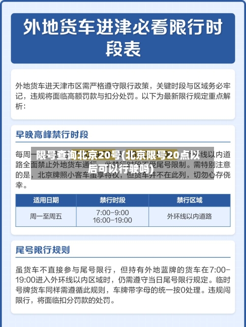限号查询北京20号(北京限号20点以后可以行驶吗)-第1张图片