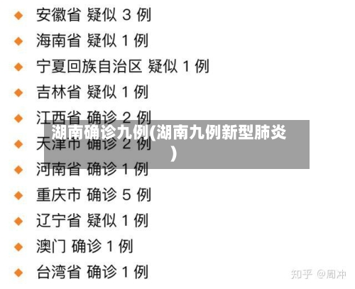 湖南确诊九例(湖南九例新型肺炎)-第1张图片