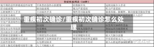 重疾初次确诊/重疾初次确诊怎么处理-第1张图片