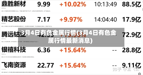 3月4日有色金属行情(3月4日有色金属行情最新消息)