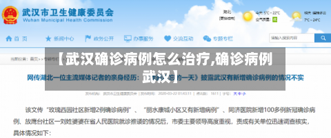 【武汉确诊病例怎么治疗,确诊病例 武汉】
