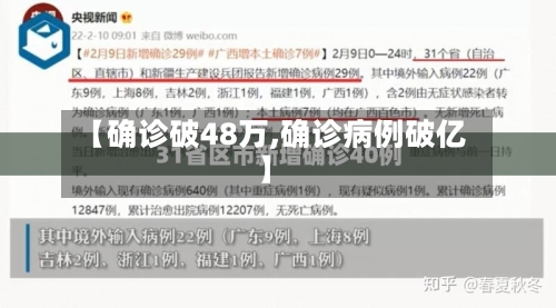 【确诊破48万,确诊病例破亿】