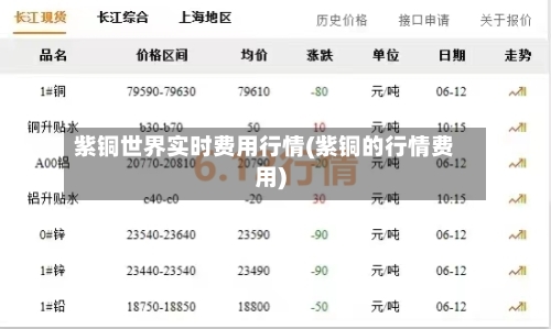 紫铜世界实时费用行情(紫铜的行情费用)