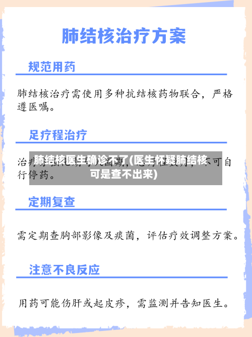 肺结核医生确诊不了(医生怀疑肺结核可是查不出来)