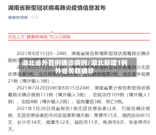 湖北省外首例确诊病例/湖北新增1例外省关联确诊-第1张图片