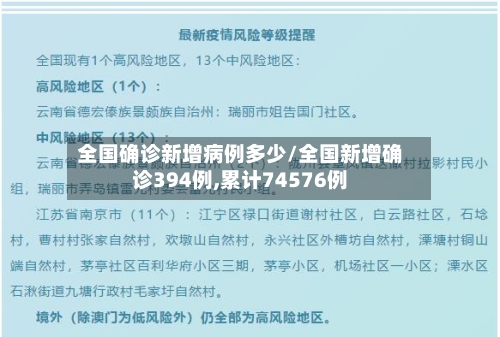 全国确诊新增病例多少/全国新增确诊394例,累计74576例-第3张图片